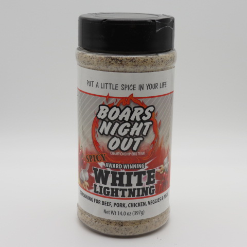 Boars Night Out Spicy White Lightning 14 Oz Bottle Award Winning Seasoning  Boars Night Out Spicy White Lightning 14 Oz Bottle Award Winning Seasoning